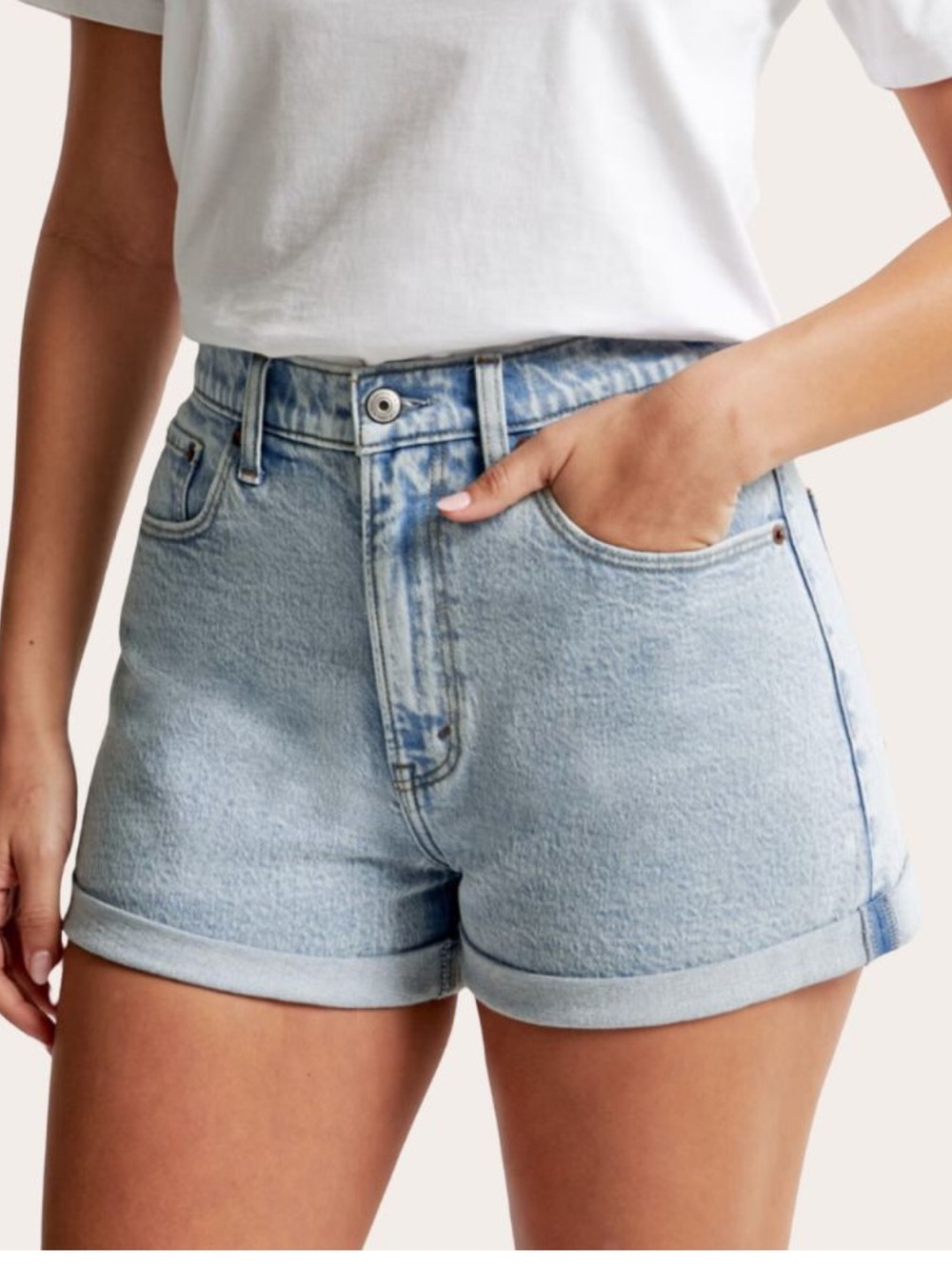 ABERCROMBIE & FITCH The Mom Short High Rise Curve Love Size 28 NWT